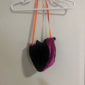 Cute Halloween black cat purse. Velvet